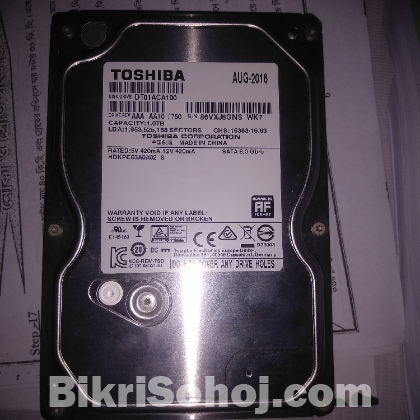 Tushiba 1TB hard disk